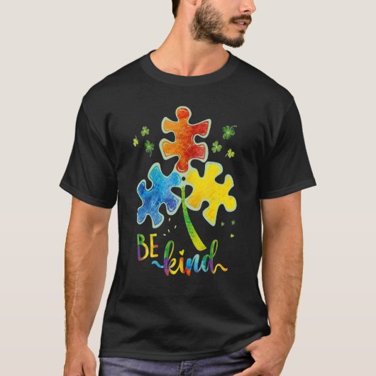 T-shirt Être gentil Puzzle Pièce Sensibilisation sur l'aut (Devant)