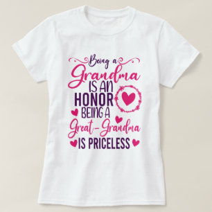 T-shirt Être Grand-Mère Est Un Honneur Être Grand-Mère