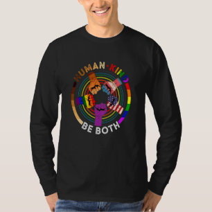 T-shirt Être Humain Être À La Fois Pouvoir Main Signer Lgb