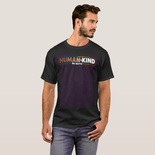 T-shirt Être humain soit les deux LGBTQ Ally Pride Rainbow (Devant entier)
