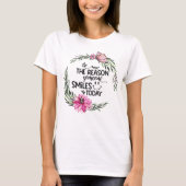 T-shirt ÊTRE LA RAISON | Couronne florale rose (Devant)