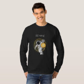 T-shirt Être Mine Astronaut Espace Bitcoin Crypto Devise B (Devant entier)