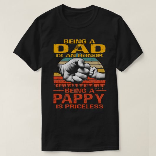T-shirt Être papa est un honneur être PAPPY est inestimabl (Design devant)