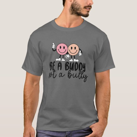 T-shirt Être Un Époux Pas Un Anti-Violent Sourire Face Cl (Devant)