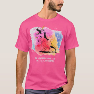T-shirt Être Un Rex Unicornasaurus Dans Un Champ Unicorns 