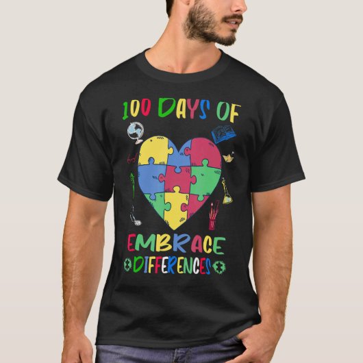 T-shirt Étreindre les différences Éducation sur l'autisme (Devant)