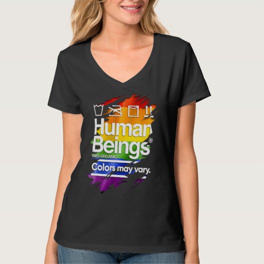 T-shirt Êtres Humains 100 Couleurs Organiques Peuvent Vari (Devant)