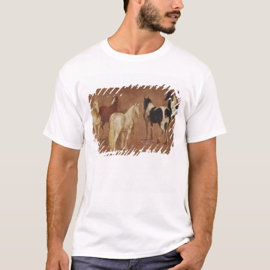 T-shirt Étude de cinq chevaux (Devant)