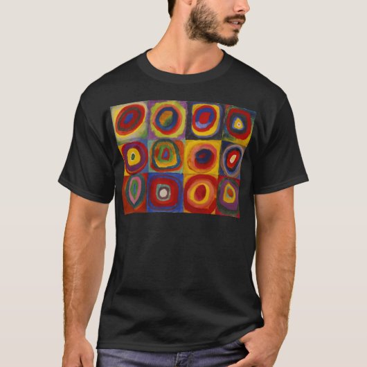 T-shirt Étude de couleur des cercles Carré par Kandinsky (Devant)