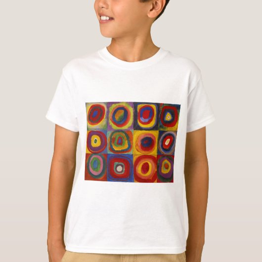 T-shirt Étude de couleur des cercles Carré par Kandinsky (Devant)