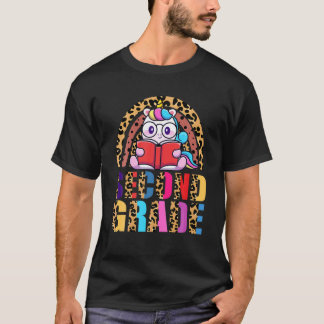 T-shirt Étudiant de 2e année Rainbow Leopard Unicorn