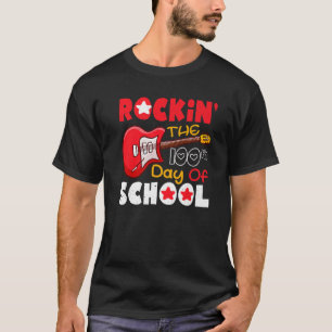 T-shirt Étudiant en guitare 100e jour Rocking 100 jours d'