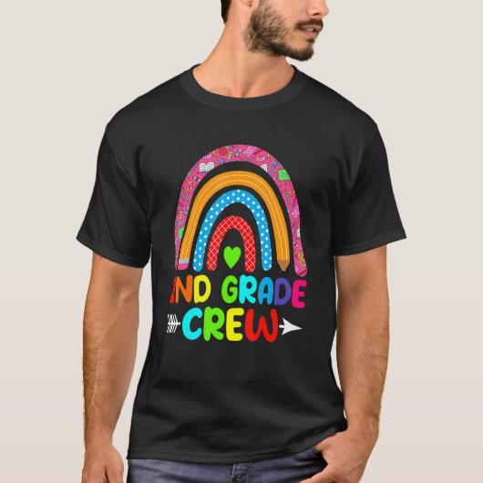 T-shirt Étudiant Enseignant 2e Classe Crew Rainbow Retour (Devant)
