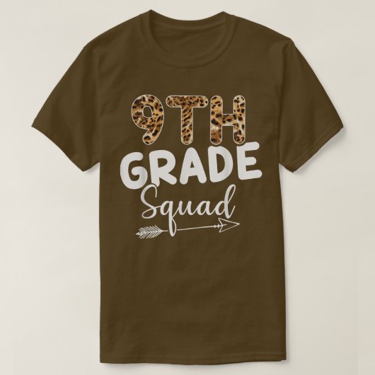 T-shirt étudiant Leopard de 9e année (Design devant)