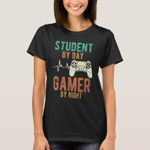 T-shirt étudiant par joueur de jour par nuit