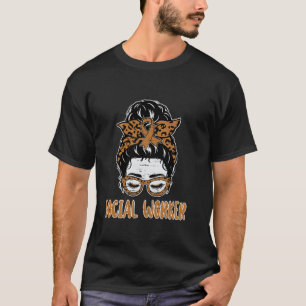 T-shirt Étui de travailleur social Bun en désordre Travail
