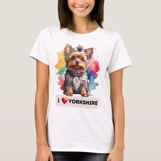 T-shirt Eu amo Yorkshire (Devant)