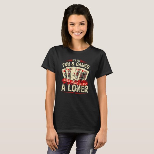 T-shirt Euchre Card Game, Appelez Un Loner, Funny Retro Eu (Devant entier)