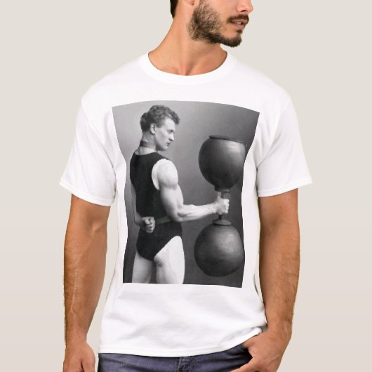 T-shirt Eugen Sandow Curling a Immense Dumbbell - Chemise (Devant)