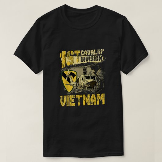 T-shirt Euh1 Huey Hélicoptère 1ère division de cavalerie V (Design devant)