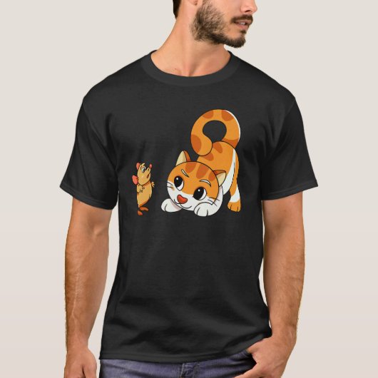 T-shirt Euh Ouah Chat Et Souris Chien 2 (Devant)
