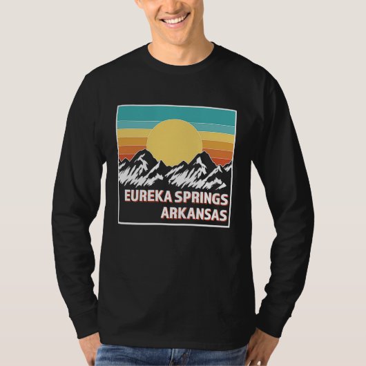 T-shirt EUREKA SPRINGS ARKANSAS Retro coucher de soleil US (Devant)