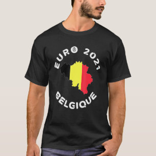 T-shirt Euro 2021 Belgique Frontière Pays Football Drapeau