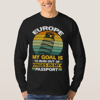 T-shirt Europe Travel Souvenir Pages in Passport