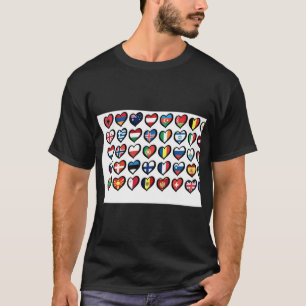 T-shirt Eurovision Concours de chanson drapeaux Coeurs Mas