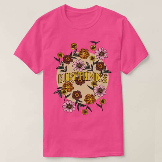 T-shirt Eurythmie Nom Fleur personnalisée Retro Floral 8 (Design devant)