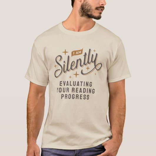 T-shirt Évaluer en silence la progression de la lecture am (Devant)