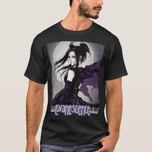 T-shirt Evanescence Amy Lee Anime Fan Art (Devant)