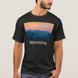 T-shirt Evanston Wyoming Mountain coucher du soleil