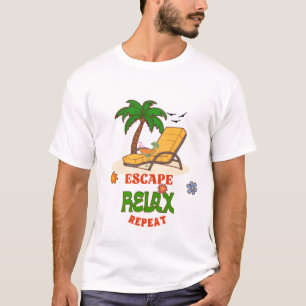 T-shirt Évasion Détente Répète – Vacances tropicales sur l