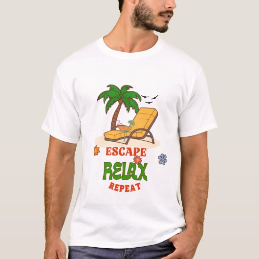 T-shirt Évasion Détente Répète – Vacances tropicales sur l (Devant)
