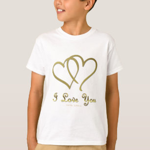 T-shirt Eventré Gold Hearts i Love You