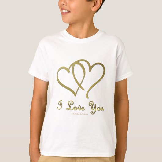 T-shirt Eventré Gold Hearts i Love You (Devant)