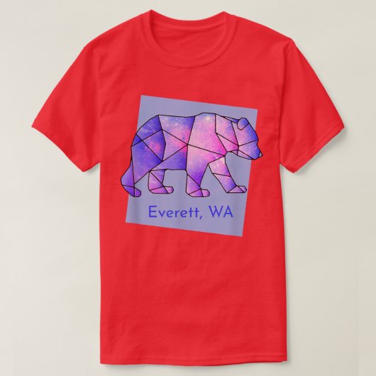 T-shirt Everett WA Galaxy Bear Abstract Geometrical Animal (Design devant)