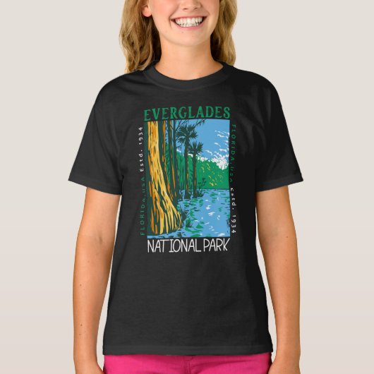 T-shirt Everglades Parc National Floride Distressé Rétro (Devant)