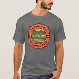 T-shirt Everglades Parc National Sunset Retro Compass