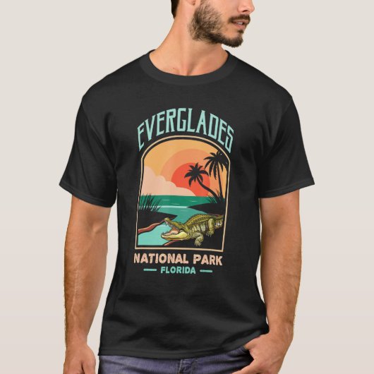 T-shirt Everglades Parc National Us Crocodile Floride Alli (Devant)