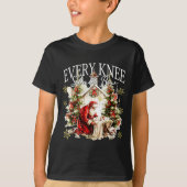 T-shirt Every Knee Shall Bow Jesus Birth Christian Santa C (Devant)