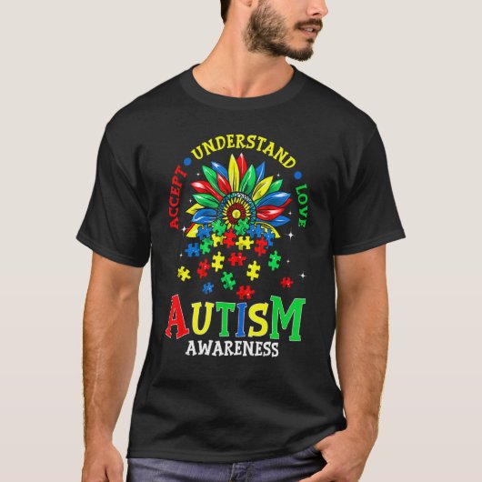 T-shirt Everybody Autism Awareness Accept Understand Love  (Devant)