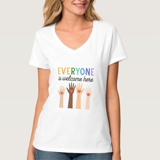 T-shirt Everyone Is Welcome Here – Diversity & Inclusion (Devant)