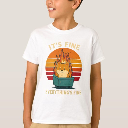 T-shirt Everything’s Fine – Calm in Chaos Meme Art (Devant)