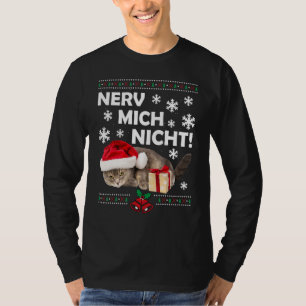 T-shirt Evil Chat Père Noël Vilain Noël Triste Chat Noël
