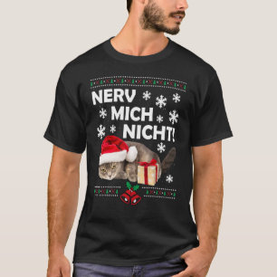 T-shirt Evil Chat Père Noël Vilain Noël Triste Chat Noël
