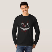 T-shirt Evil Face Heart Cross Smile Satan Demon (Devant entier)
