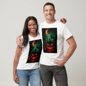 T-shirt Evil Pumpkin Under Blood Moon | Witch Flying Hallo (Unisexe)