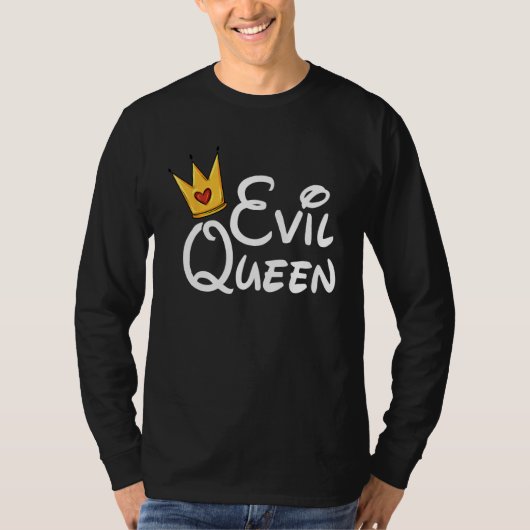 T-shirt Evil Queen With Crown Black Halloween Costume Funn (Devant)
